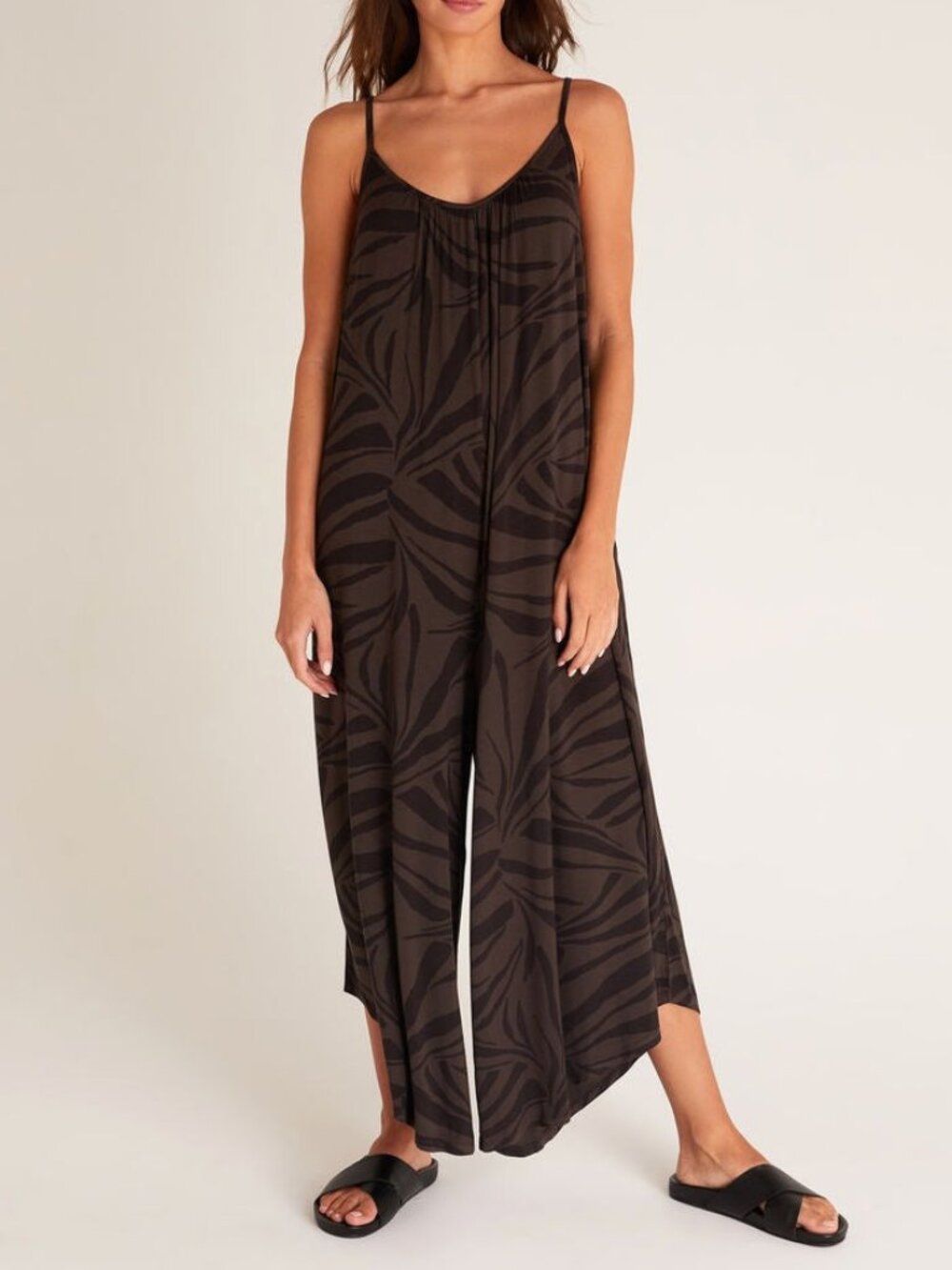 Z Supply Flared Jumpsuit - Tropical Zebra - Size Small
